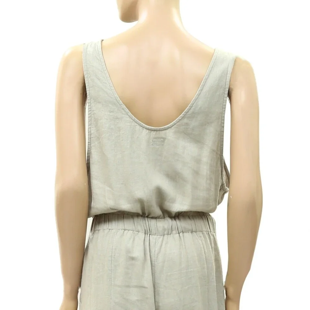 Free People Free-Est Sandshell Linen Linden One-Piece Jumpsuit Dress XS 289733